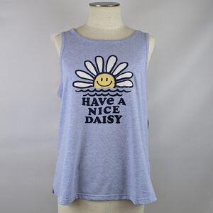 Life Is Good Have A Nice Daisy Lounge Sleep Tank Top Blue L NWT